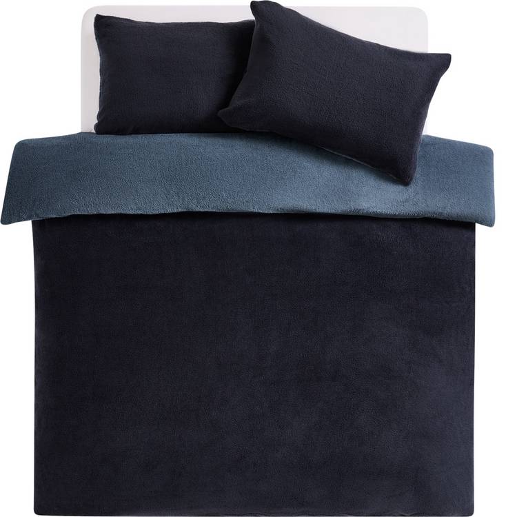 Argos Home double sided fleece blue bedding set single - British product