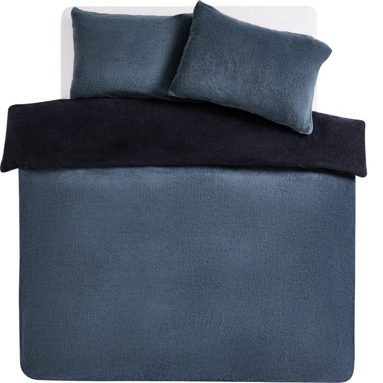 Argos Home double sided fleece blue bedding set single - British product