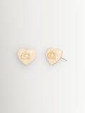 Blush Resin Heart Stud Earrings with Post-Back Closure