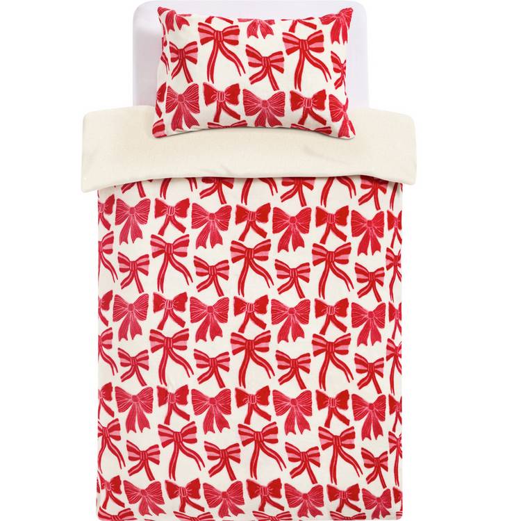 Argos Home Bows fleece kids duvet set single, UK version