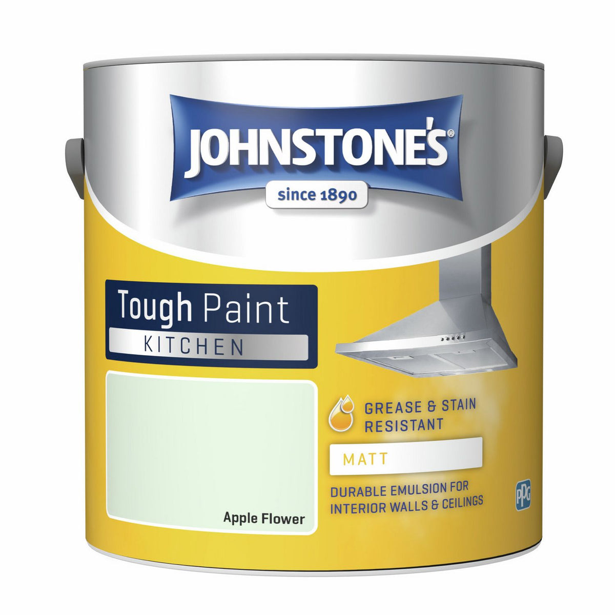 Johnstone's Kitchen Matt Paint Apple Flower 2.5L, imported from the UK