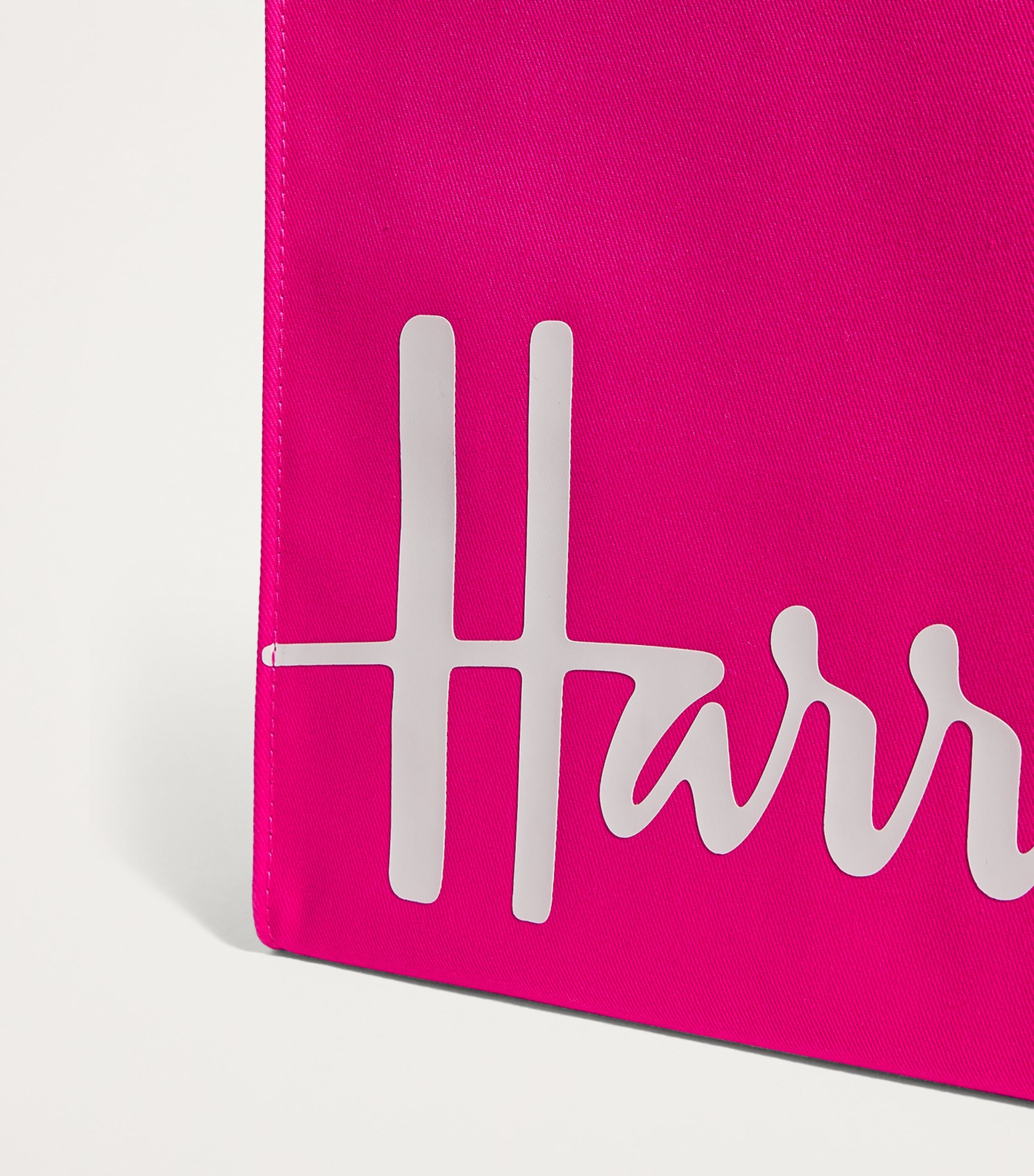 Harrods tote bag cotton logo magenta (British brand)