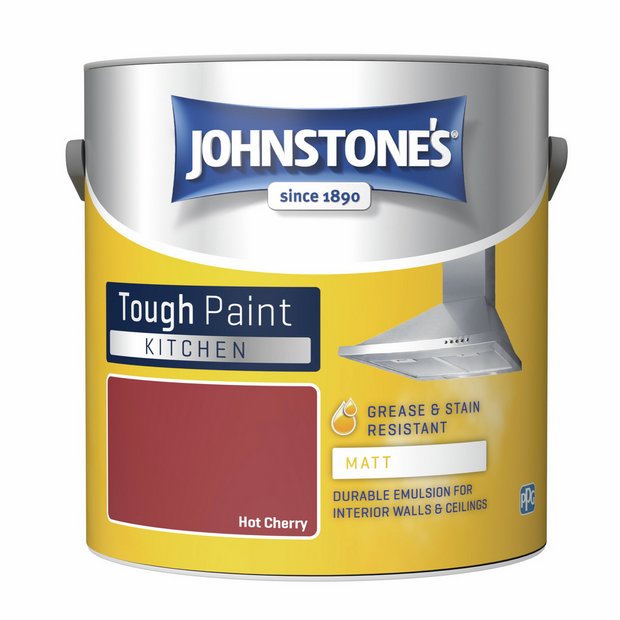 Johnstone's Kitchen Matt Paint Hot Cherry 2.5L, UK version
