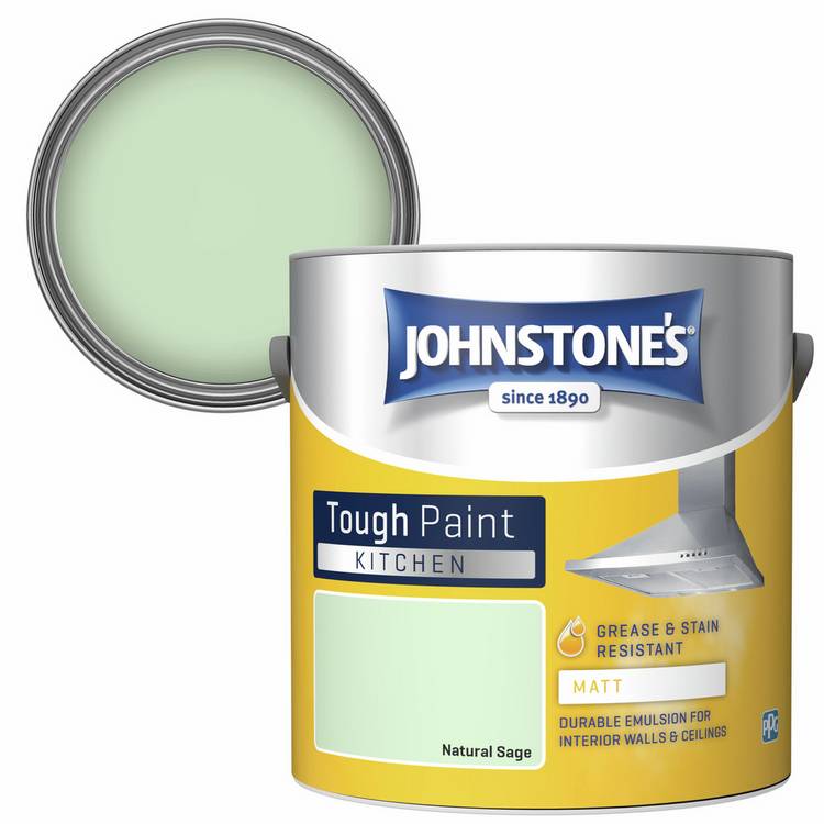 Johnstone's Kitchen Matt Paint Natural Sage 2.5L, UK version