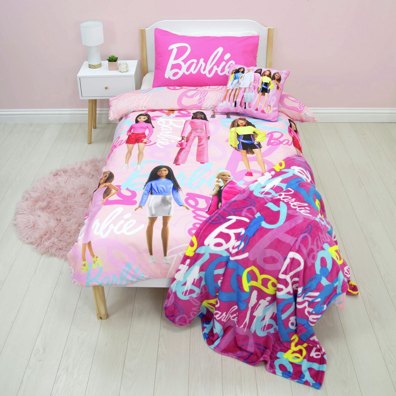 Barbie Pink Kids Bedding Set - Double