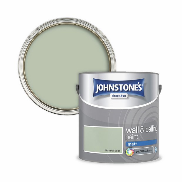 Johnstone's wall and ceiling matt paint Natural Sage 2.5L (British brand)