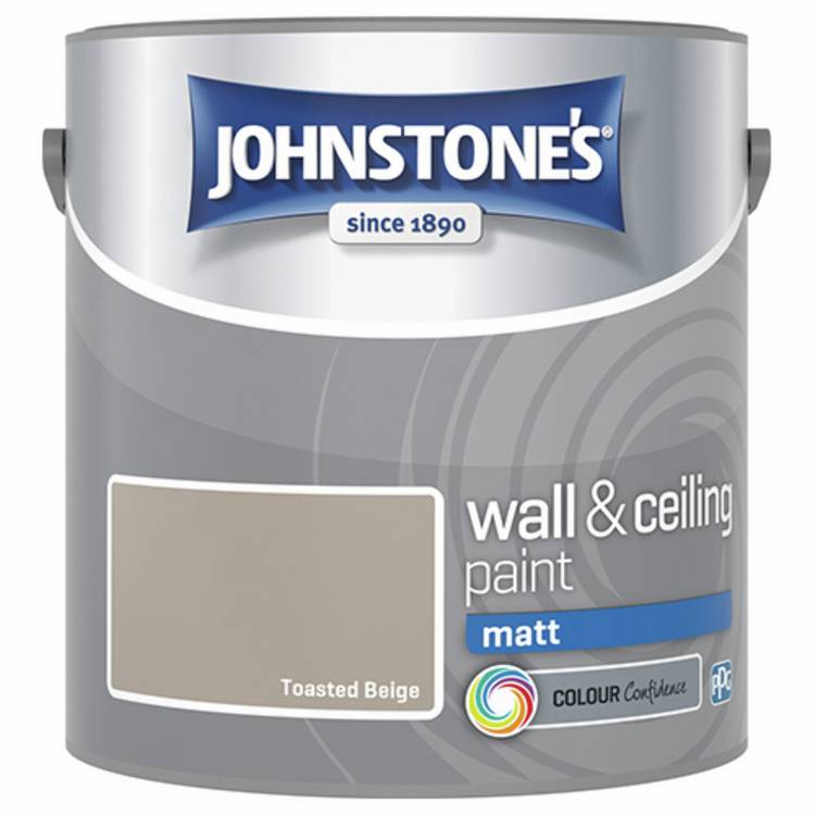 Johnstone's wall and ceiling matt paint 2.5L toasted beige, UK version