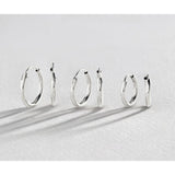 Revere silver sleeper hoop earrings set of three (British brand)