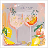 Woodmansterne Happy Birthday Card Cocktails and Lemons Greeting Card GOODS Sainsburys   