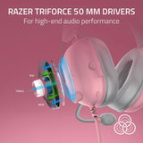 Razer BlackShark V2 X pink wired gaming headset - British product