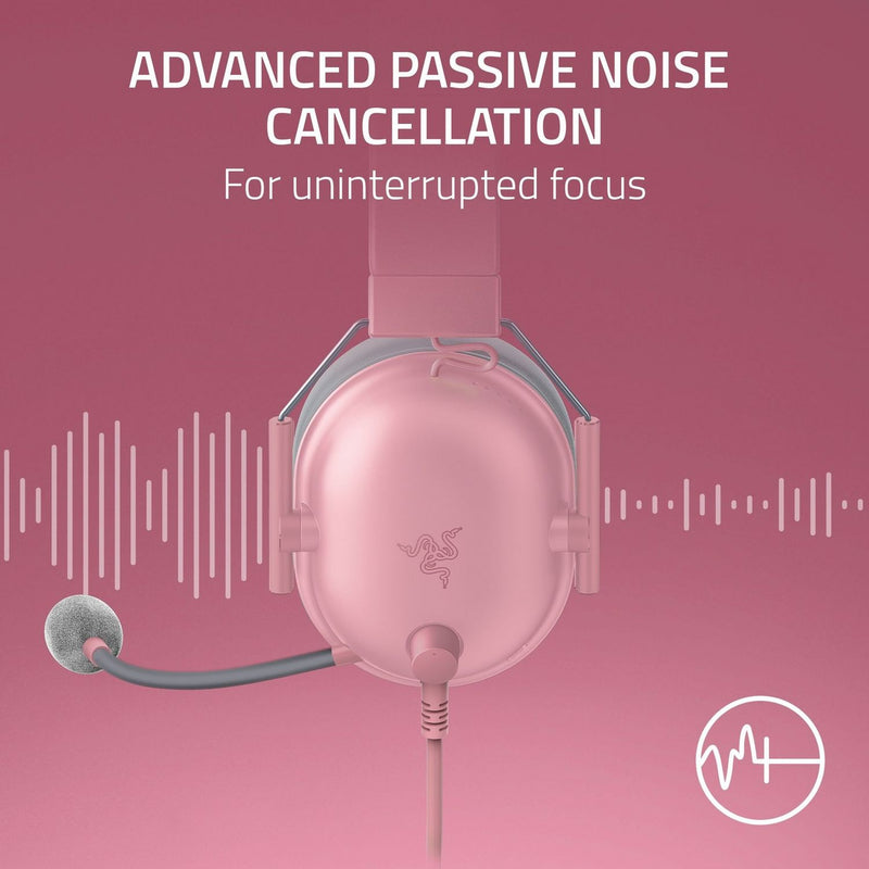Razer BlackShark V2 X pink wired gaming headset - British product