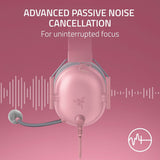 Razer BlackShark V2 X pink wired gaming headset - British product