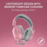 Razer BlackShark V2 X pink wired gaming headset - British product