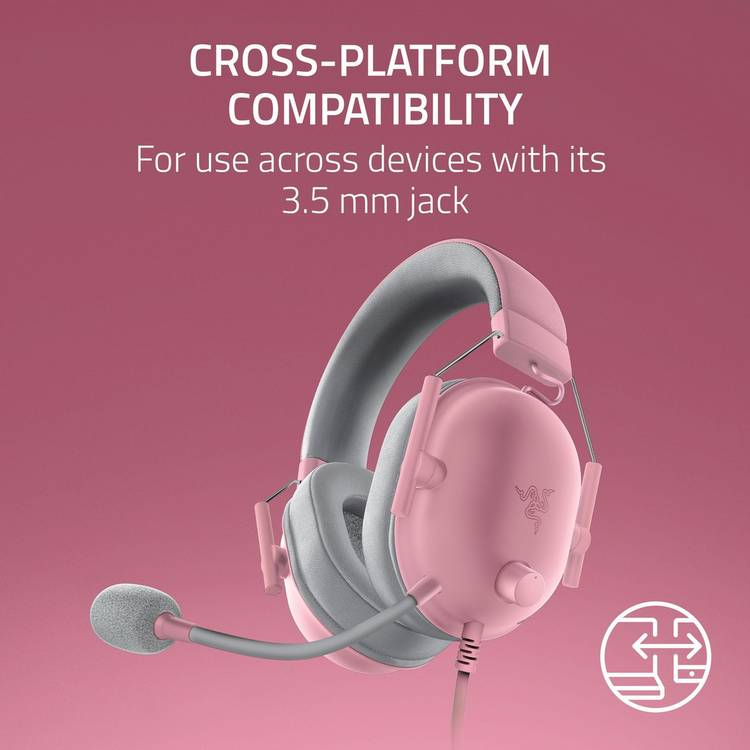Razer BlackShark V2 X pink wired gaming headset - British product