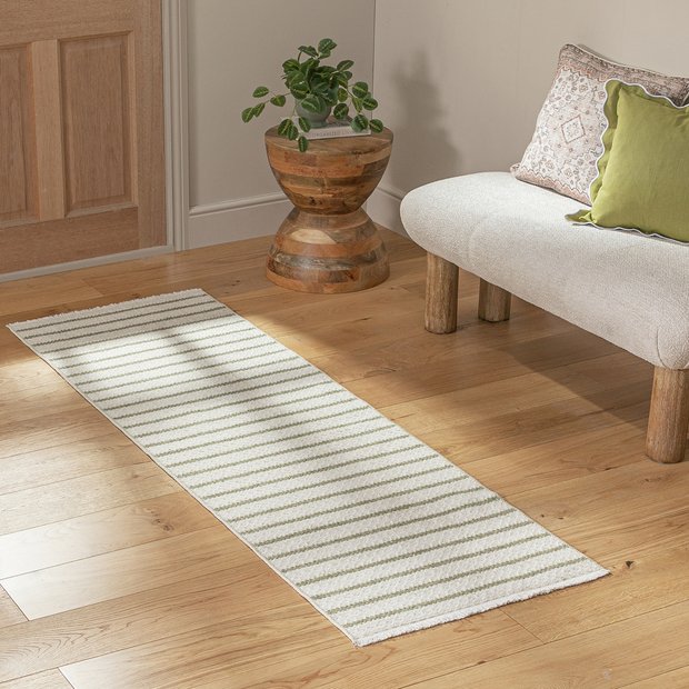 Habitat stripe green flatweave runner 66x200cm (British brand)