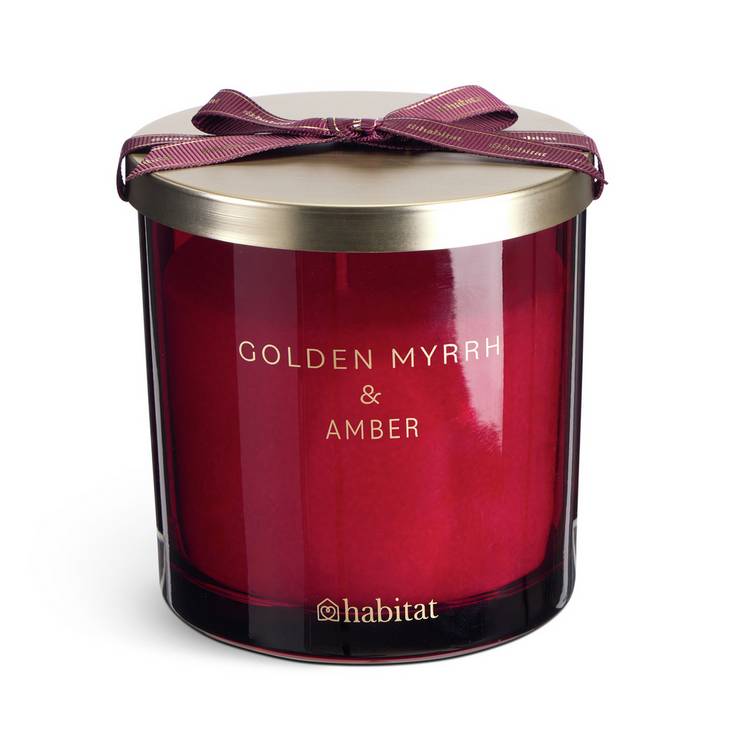 Habitat candle Golden Myrrh & Amber with lid, imported from the UK