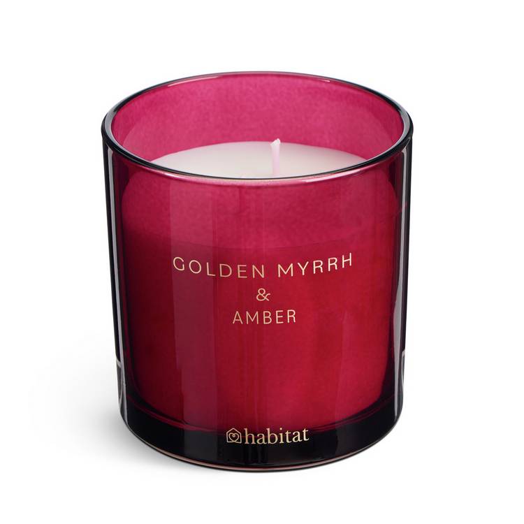 Habitat candle Golden Myrrh & Amber with lid, imported from the UK
