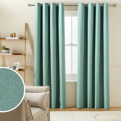 Argos Habitat Blackout Eyelet Curtains Light Teal Green 117x137cm- Buy online at McGrocer