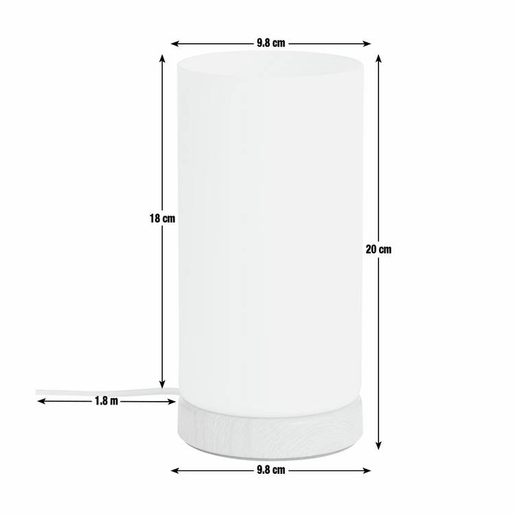 Argos Home opal glass table lamp natural wood effect (British brand)