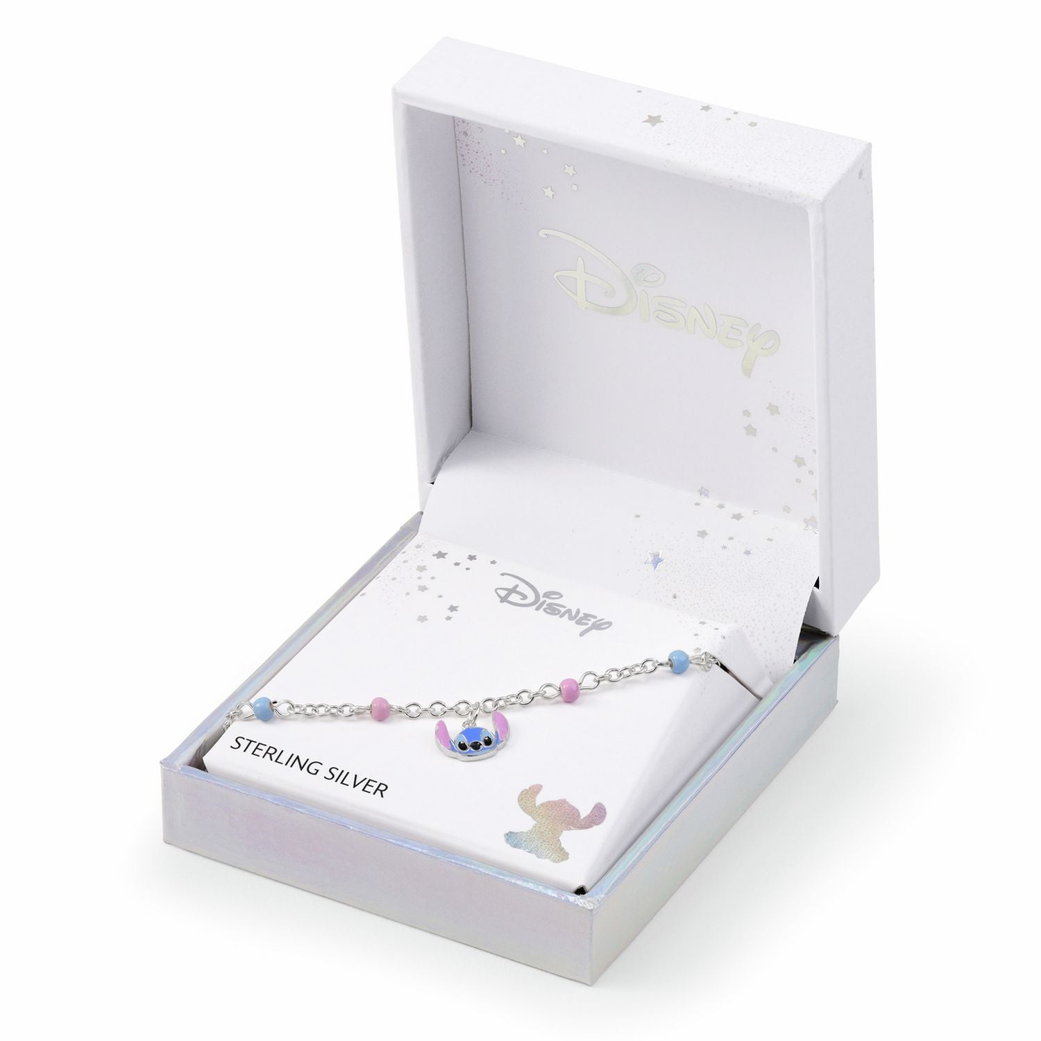 Disney Lilo & Stitch sterling silver charm bracelet (British brand)