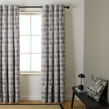 Habitat Geometric Circles Blackout Eyelet Curtains - Grey -168x183cm