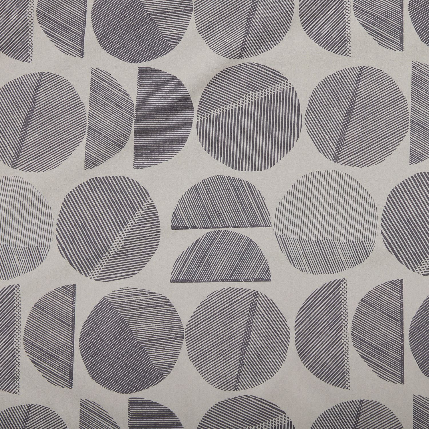 Habitat Geometric Circles Blackout Eyelet Curtains - Grey -168x183cm