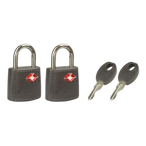 Master Lock luggage padlocks TSA-accepted 2-pack, imported from the UK