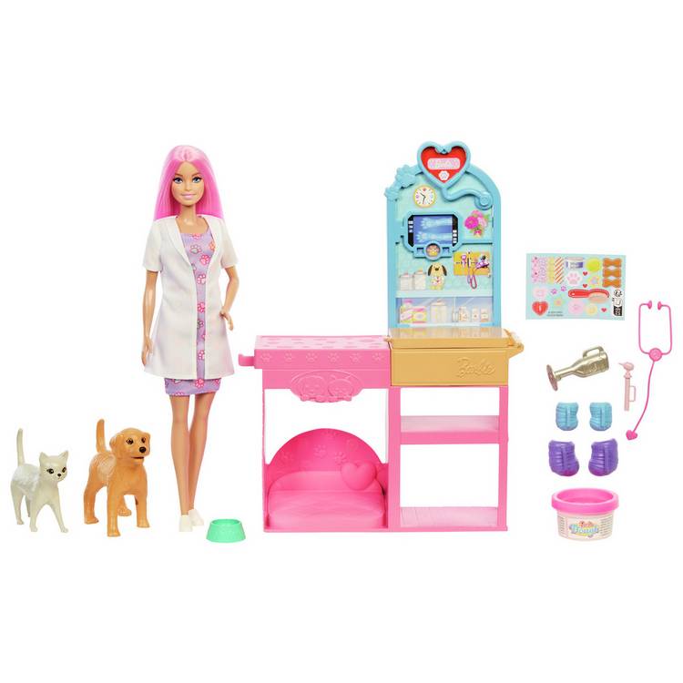 Barbie Fast Cast Veterinarian Clinic playset, imported from the UK