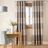 Argos Home Check Blackout Eyelet Curtains - Neutral - 168x183cm