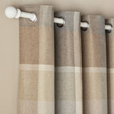 Argos Home Check Blackout Eyelet Curtains - Neutral - 168x183cm