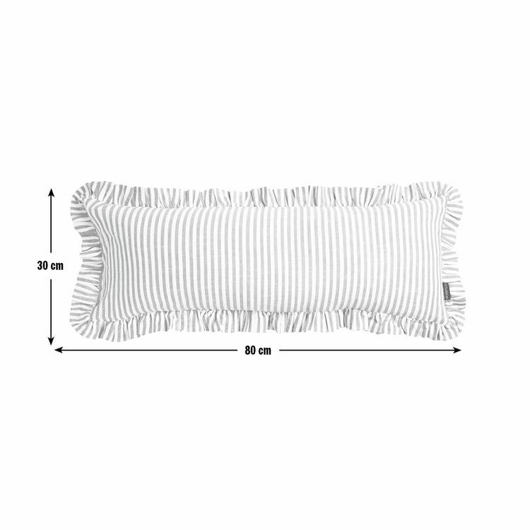 Habitat charcoal stripe ruffle cushion 80x30cm - British product
