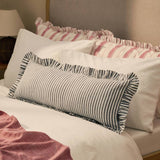 Habitat charcoal stripe ruffle cushion 80x30cm - British product