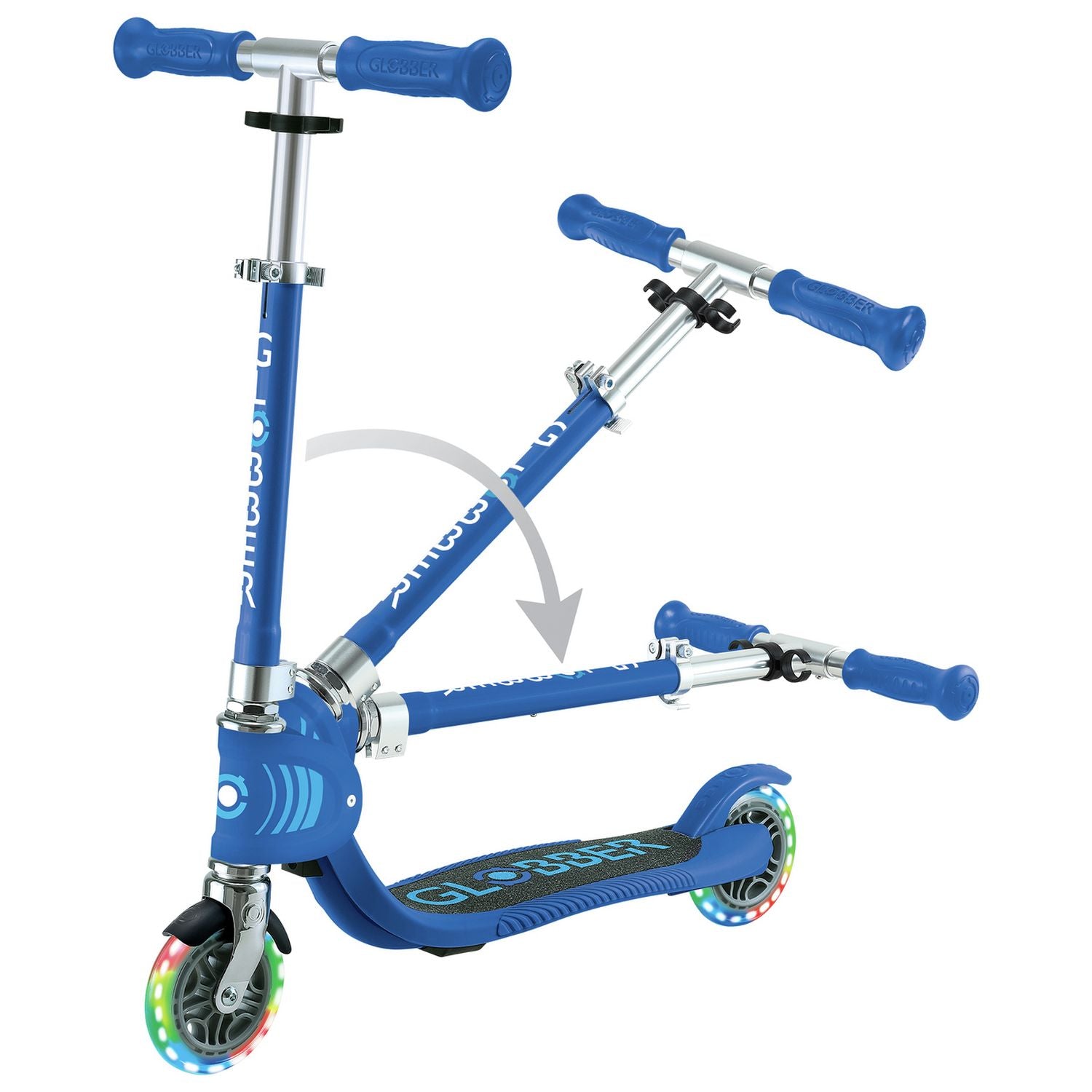 Globber Flow kids foldable scooter navy blue, UK version
