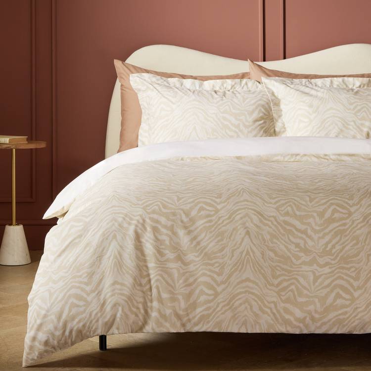 Habitat zebra print cream bedding set single, imported from the UK