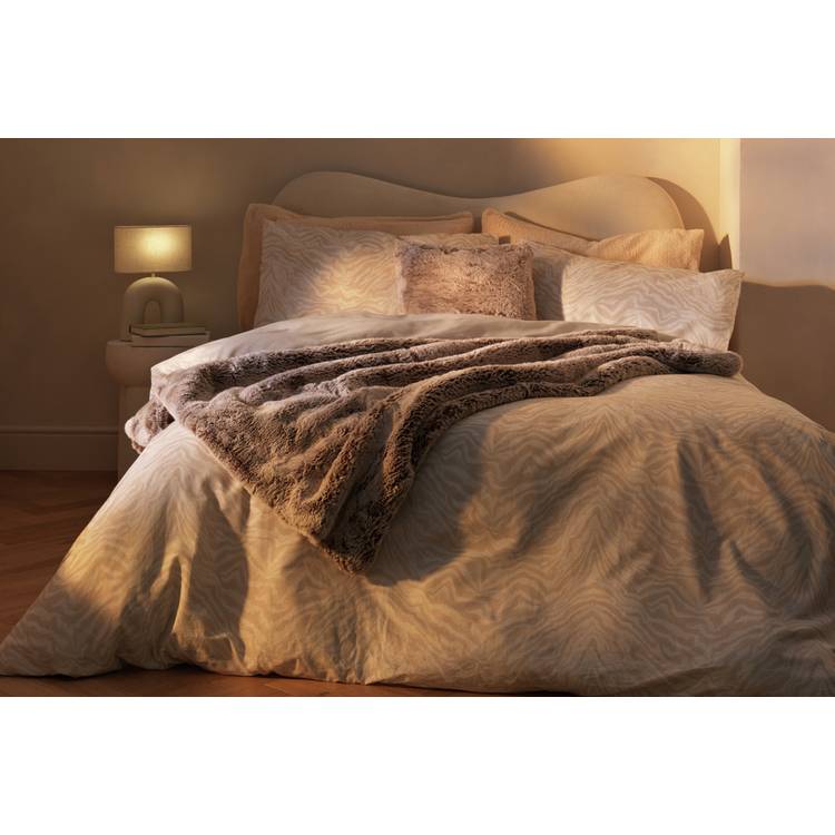 Habitat zebra print cream bedding set single, imported from the UK