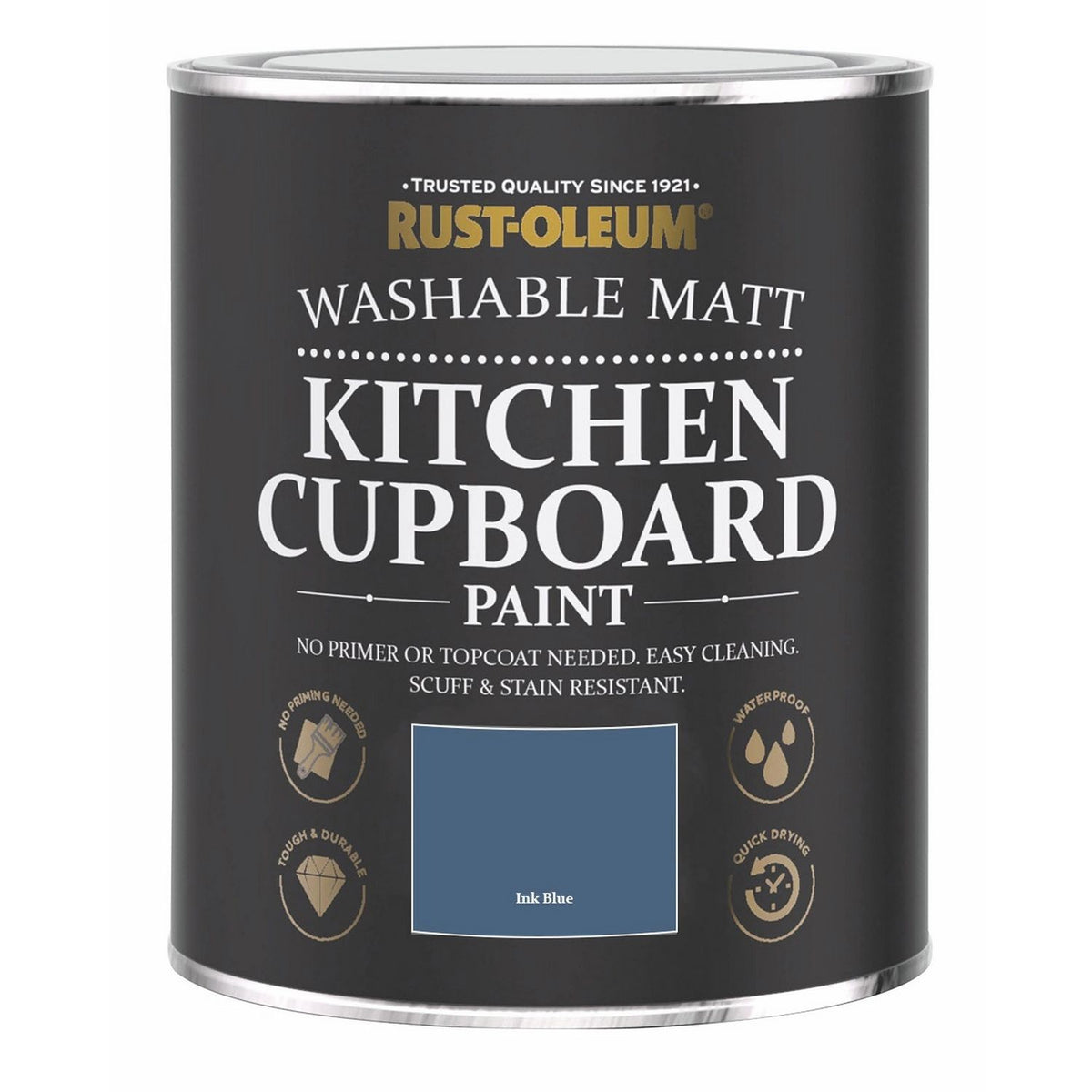 Rust-Oleum kitchen cupboard paint in ink blue 750ml, UK version