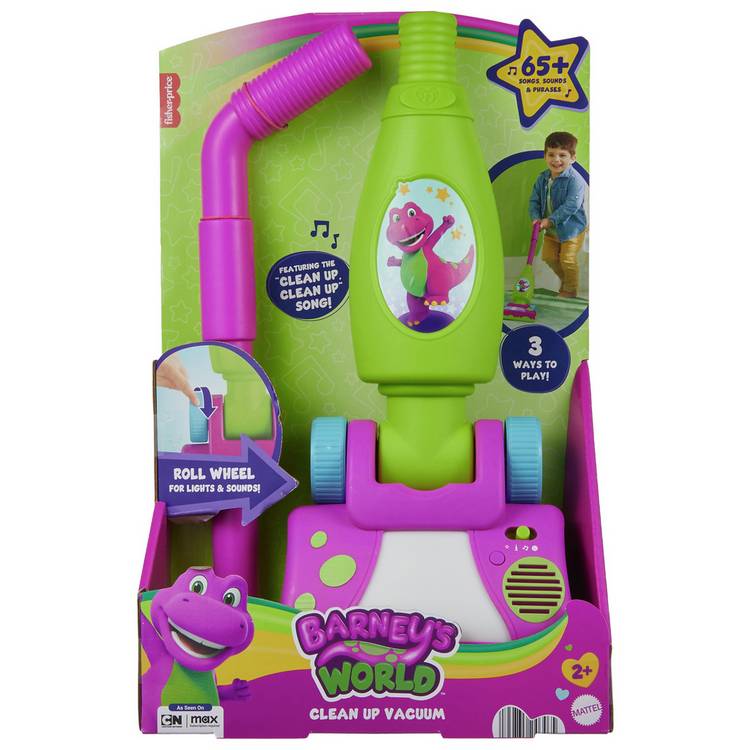 Fisher-Price Barney's World Clean Up Vacuum toddler toy, UK version