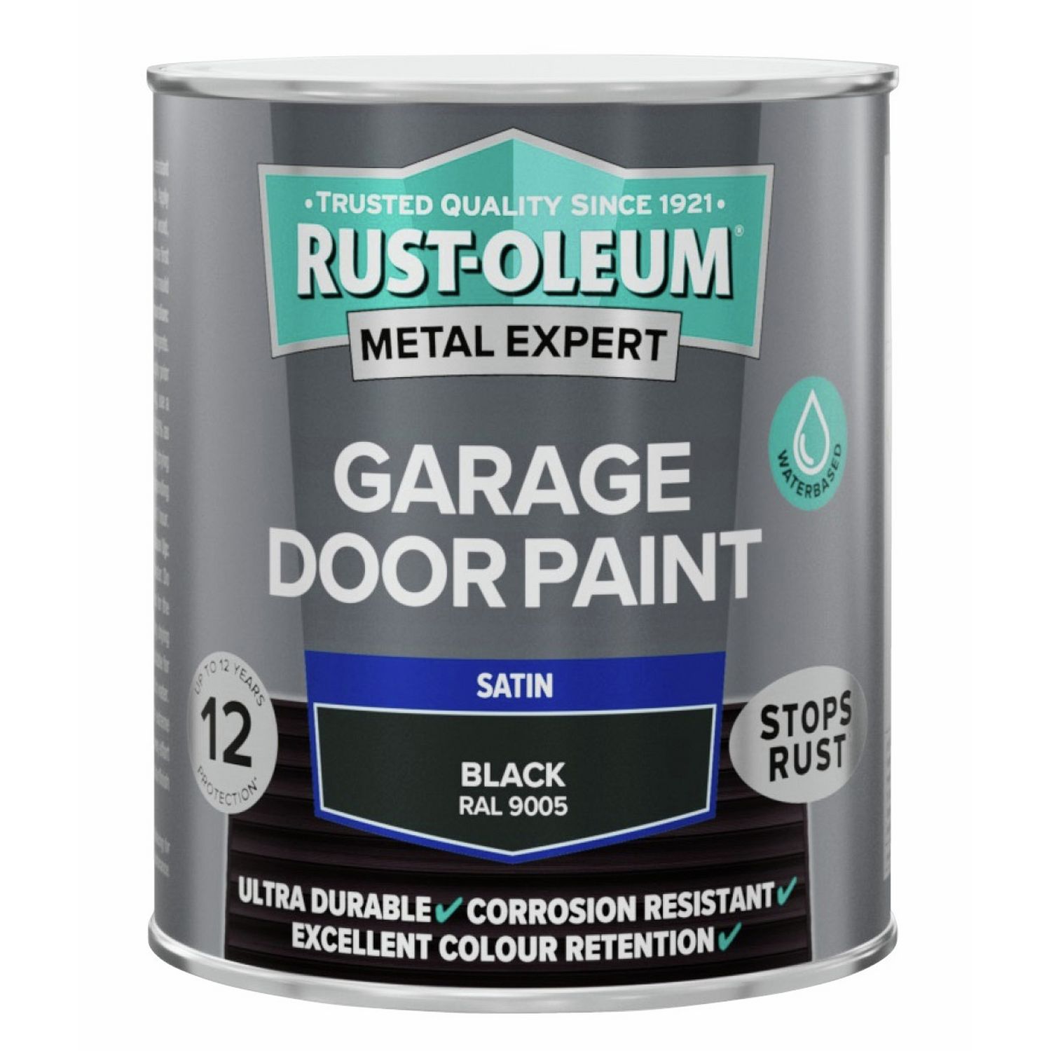 Rust-Oleum satin black paint 750ml - British product