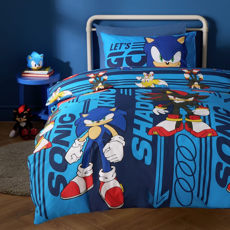 Sonic The Hedgehog Switch Blue Kids Bedding Set - Double