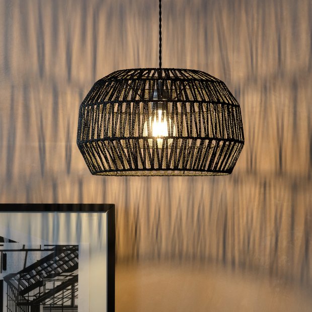 Argos Home black paper rope lampshade 39cm - British product