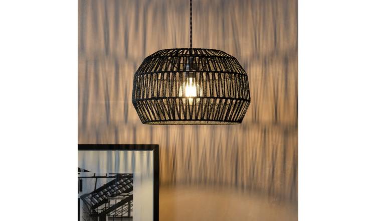 Argos Home black paper rope lampshade 39cm - British product