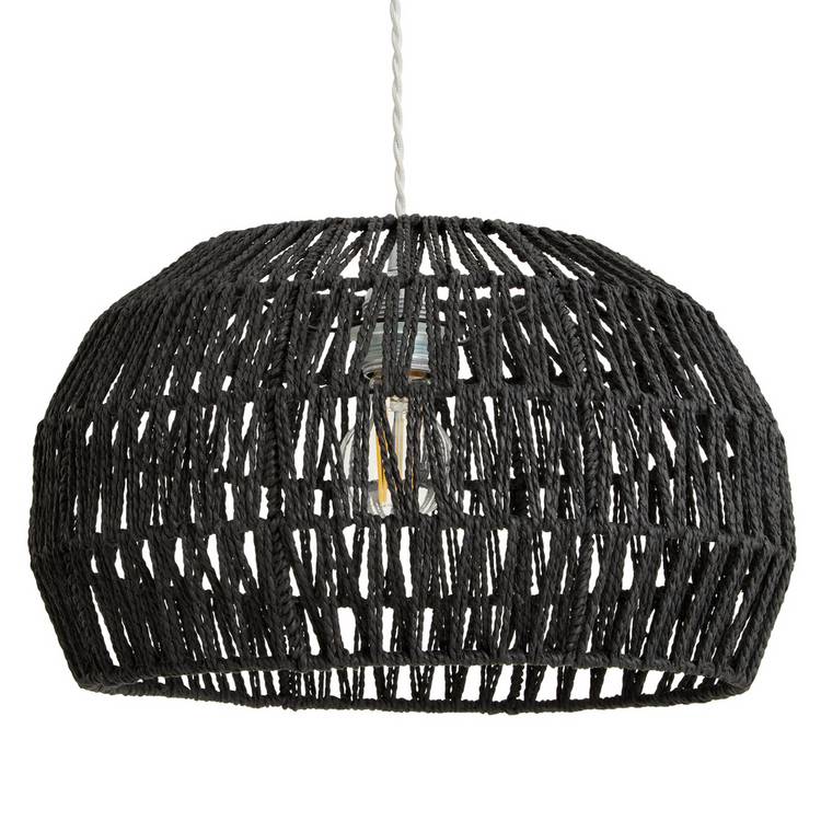 Argos Home black paper rope lampshade 39cm - British product