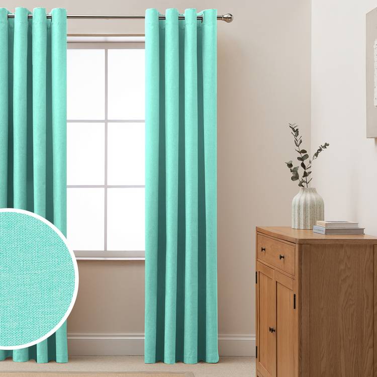 Habitat blackout eyelet curtains aqua 117x137cm - British product
