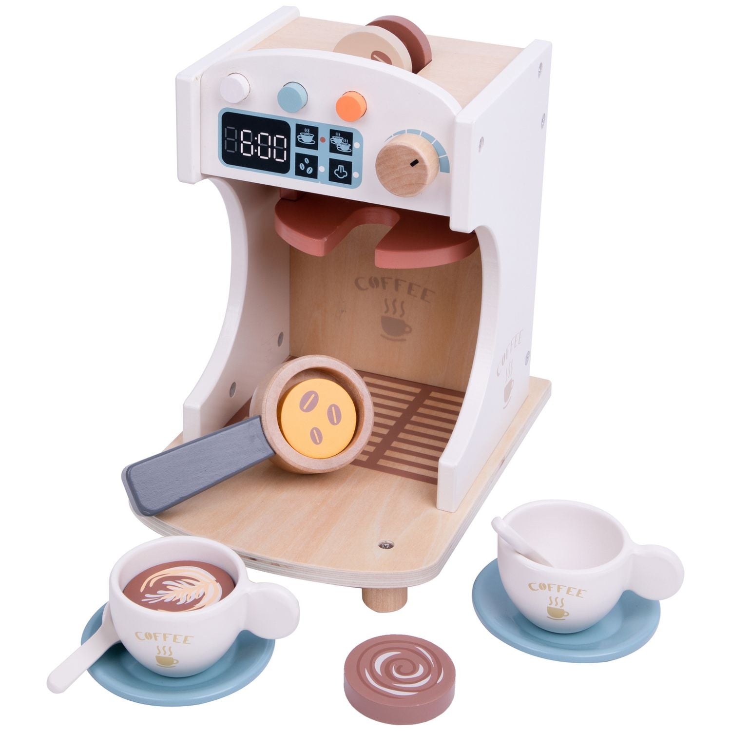Chad Valley wooden coffee barista machine, UK version