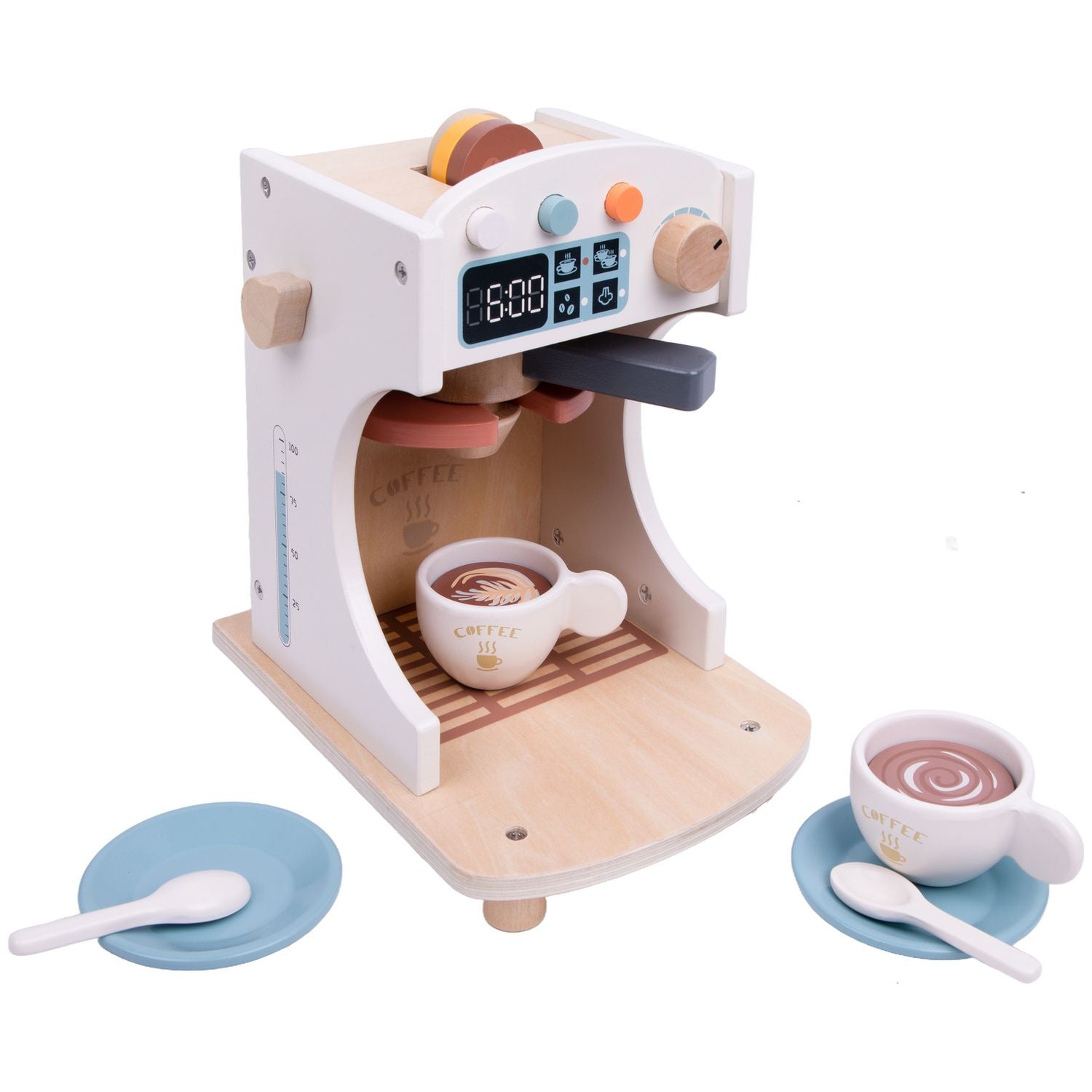 Chad Valley wooden coffee barista machine, UK version