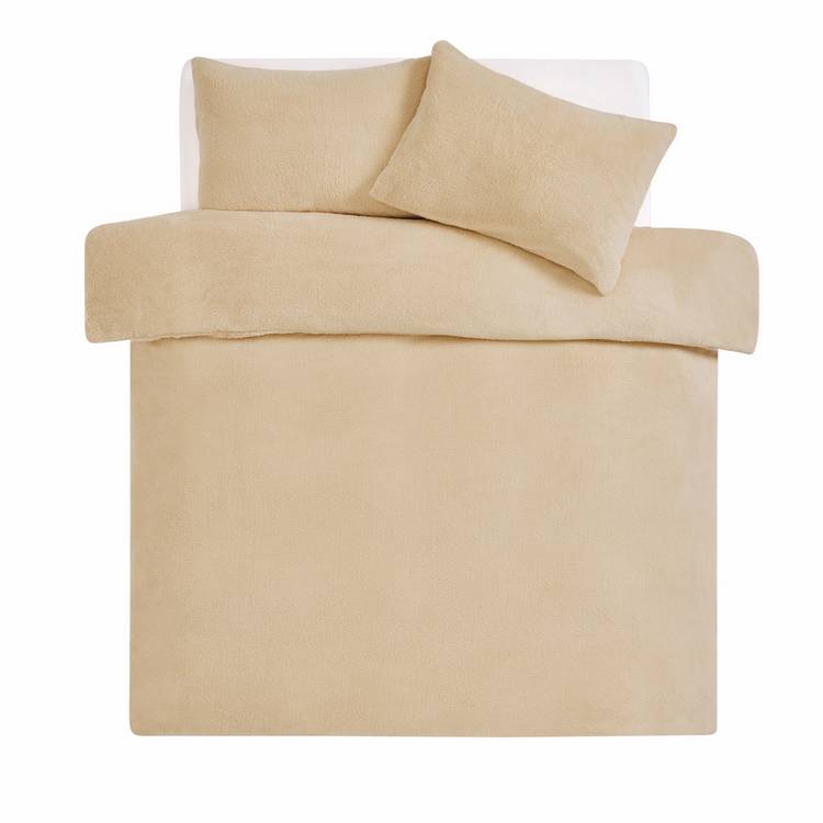 Argos Home teddy fleece cream bedding set single (British brand)