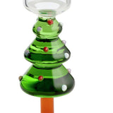 Habitat Christmas tree glass candle holder green, imported from the UK