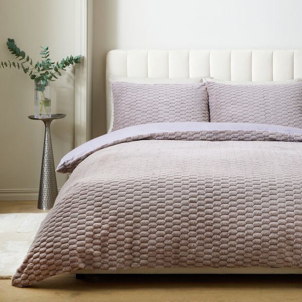 Argos Home fleece bedding set single grey (British brand)