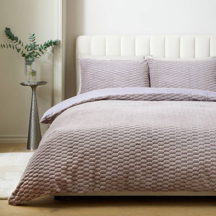 Argos Home fleece bedding set single grey (British brand)