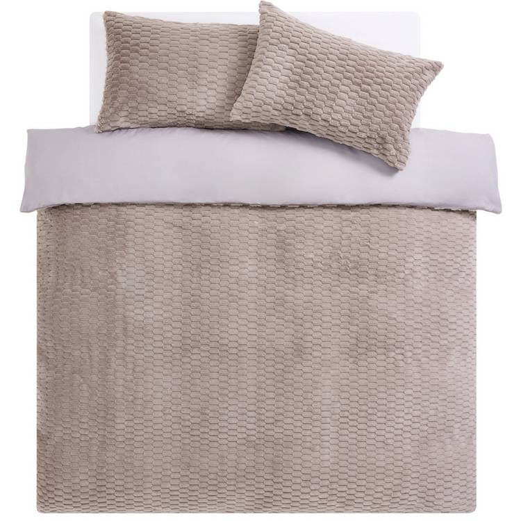 Argos Home fleece bedding set single grey (British brand)